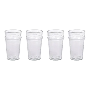 Garan Hammered Highball Glasses, Clear, Set of 4