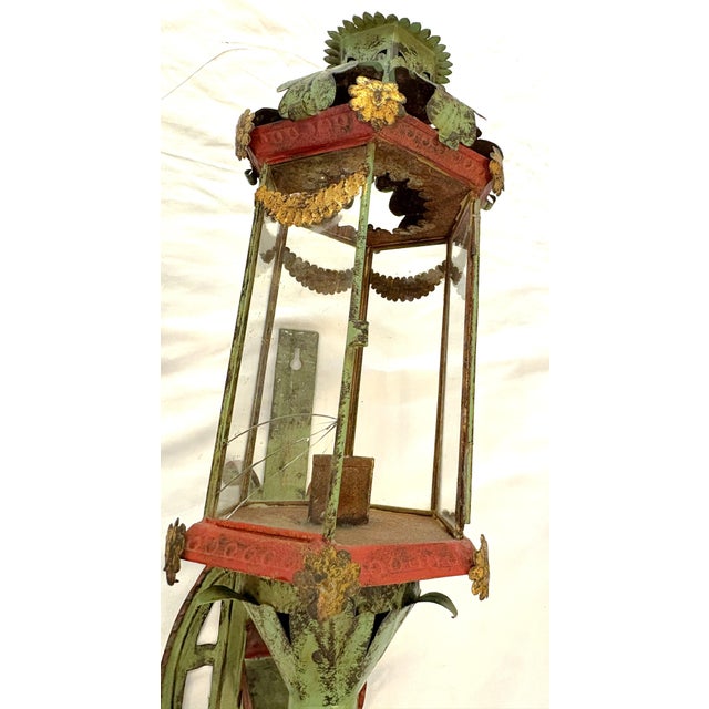 Vintage Italian Venetian Style Painted Tole Wall Sconce Candle Lanterns- A Pair For Sale - Image 18 of 18