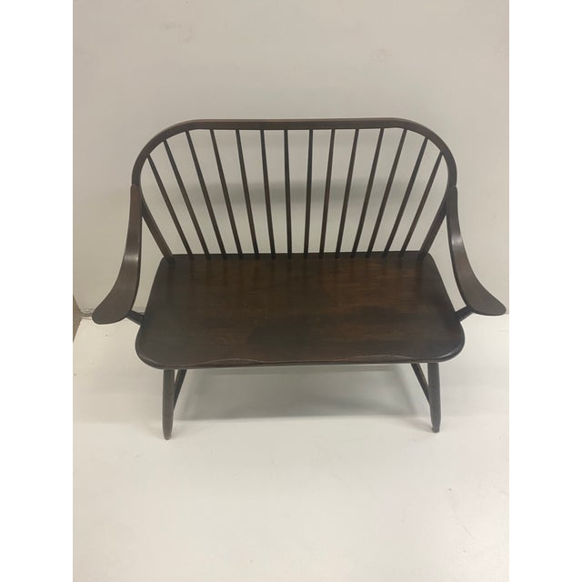 Wood Vintage Hale of Vermont Windsor Prosper's Bench or Settee . For Sale - Image 7 of 12