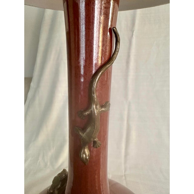 Currey & Company Vintage Oxblood Iridescent Chameleon Lamps For Sale - Image 4 of 6