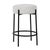 Modern counter stool with black iron legs and round light neutral comfy upholstered seat. Features footrest all the way...