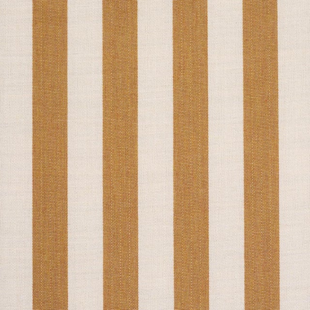 Schumacher SAMPLE - Schumacher Hanson Indoor/Outdoor Stripe Fabric In Marigold For Sale - Image 4 of 4