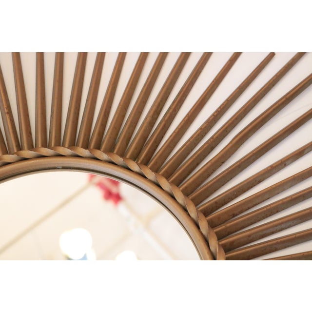 Traditional 1960s Brass Sunburst Mirror by Chaty Villauris For Sale - Image 3 of 6
