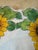 Vintage 13.5” Italian Sunflower Incised, Glazed Handpainted Terracotta Platter For Sale - Image 9 of 16