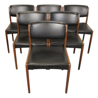 Mid 20th Century Set of Six Teak Chairs Attributed to Bramin Mobler - Made in Denmark For Sale