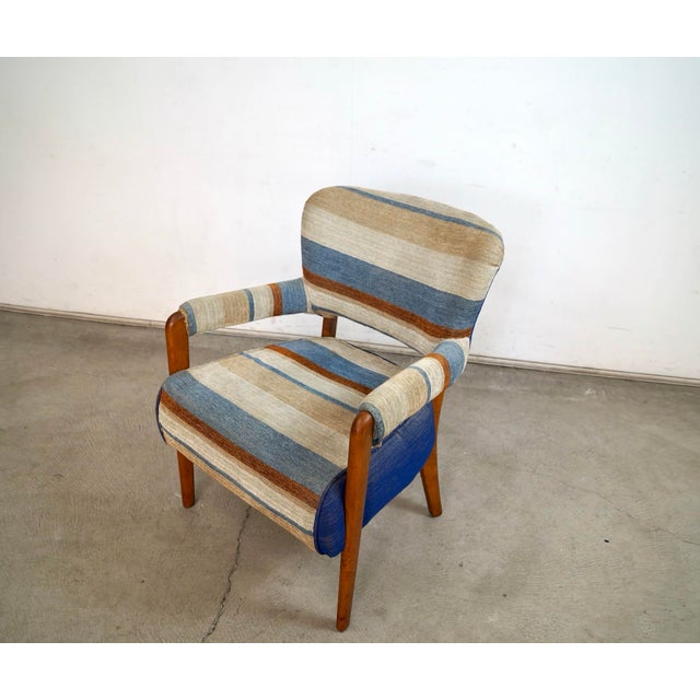 Baker Furniture Company 1940’s Art Deco Solid Walnut Arm Chair For Sale - Image 4 of 12