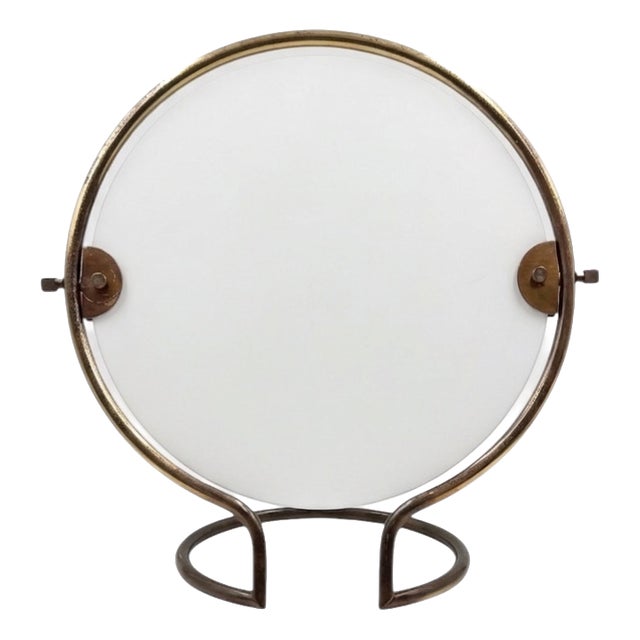 Mid-Century Brass Table Mirror, Italy, 1960s For Sale