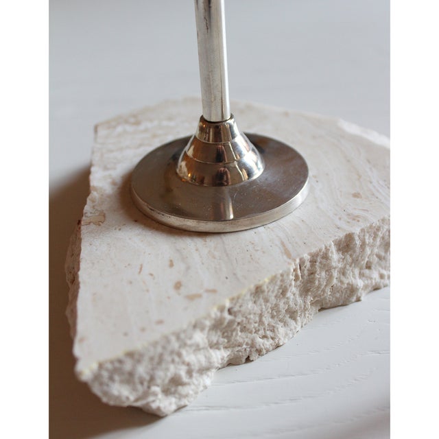 Art Deco Aluminum Candlesticks, 1970s, Set of 2 For Sale - Image 3 of 4