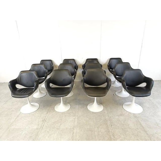 Mid-Century Modern Vintage Tulip Dining Chairs by Boris Tabacoff, 1960s, Set of 12 For Sale - Image 3 of 8