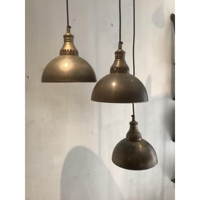 Vintage Brass Pendant Lights, 1980s, Set of 3 For Sale - Image 6 of 7