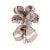 Metal 14 Karat White Gold Flower Stud Earrings With Round Diamond For Sale - Image 7 of 10