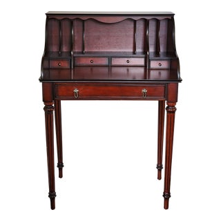 Red Mahogany Mail Drop Desk by the Bombay Company For Sale