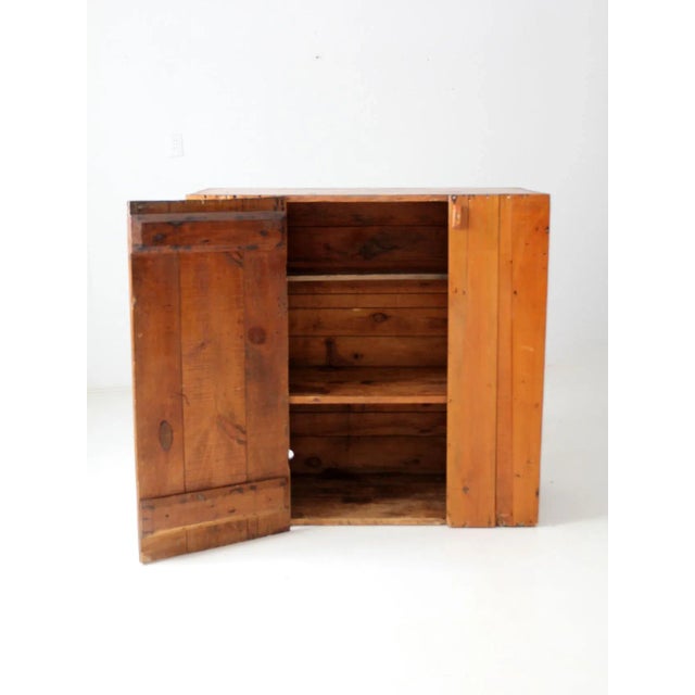 Antique Rustic Primitive Cabinet For Sale - Image 9 of 12