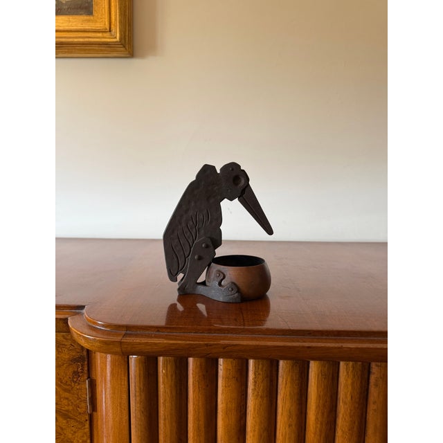 1910s Jugendstil Marabou Shaped Cigar Cutter and Ashtray, Ignatius Taschner, Germany 1910 For Sale - Image 5 of 11