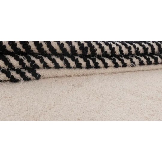 Textile 2020s Black Natural Cotton Handwoven Boho Rug 6x9Ft. For Sale - Image 7 of 11