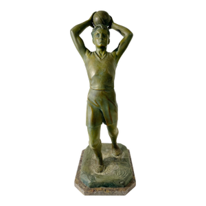 1940s Art Deco Period Bronzed Patina Male Athlete