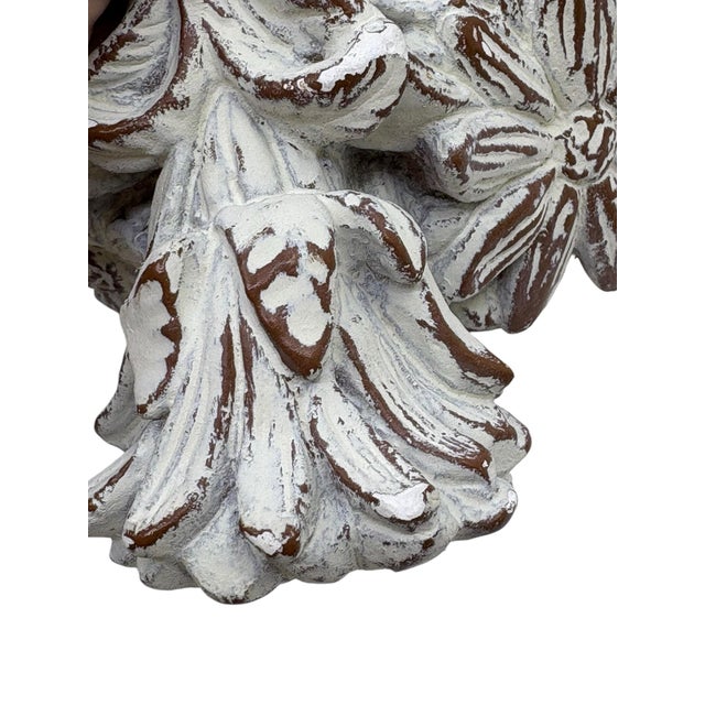 Antique Reproduction Plaster Wall Candle Holders/ Sconces With Bows by Gargoyles Studio - A Pair For Sale In New York - Image 6 of 12