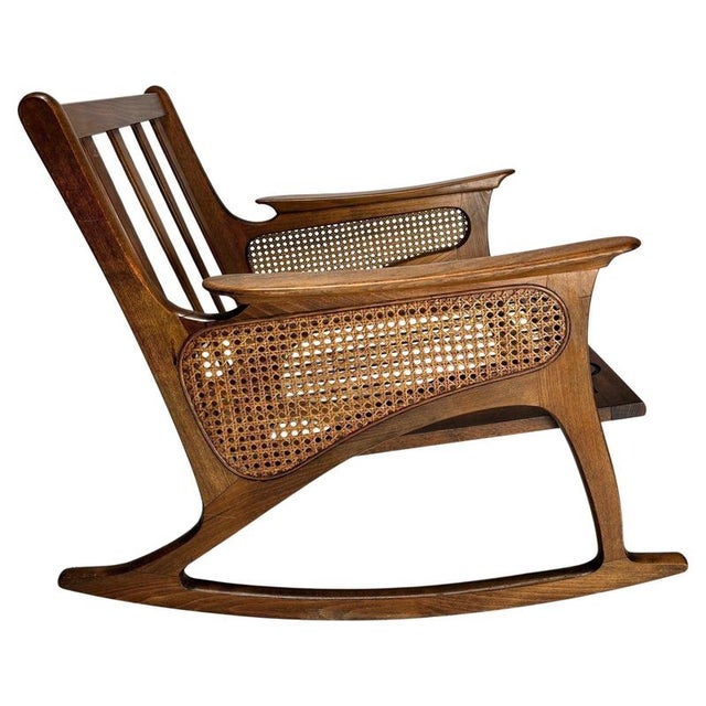 Mid-Century Modern Cane Rocking Chair, 1950s For Sale - Image 16 of 16