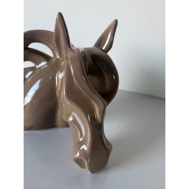 1980s Jaru Glazed Ceramic Horse Head Sculpture For Sale - Image 9 of 11