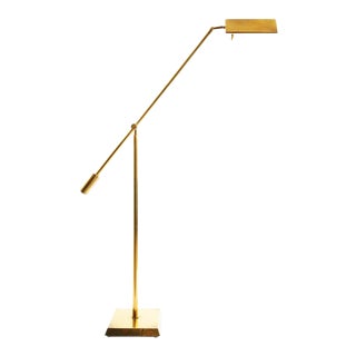 Frederick Cooper Vintage Brass Pharmacy Counterweight Floor Lamp For Sale