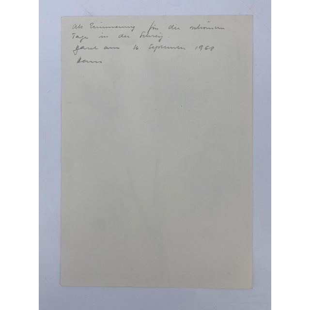 1960s Hans Ott, Sunflower, 1968, Ink and Watercolor Drawing For Sale - Image 5 of 7