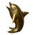 Vintage 80’s Original Brass Standing Dolphin Statue For Sale