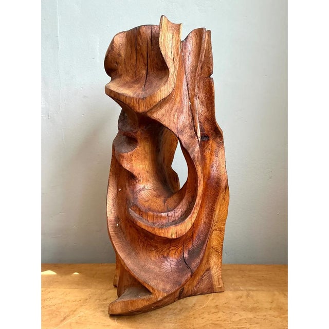 Vintage Abstract Carved Wood Sculpture For Sale - Image 9 of 12