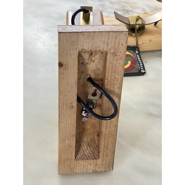 Mid-Century Wood and Brass Wall Lamps, 1960s, Set of 7 For Sale - Image 11 of 15