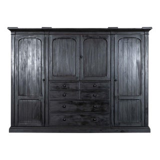 Antique English Pine Wardrobe, 1880 For Sale