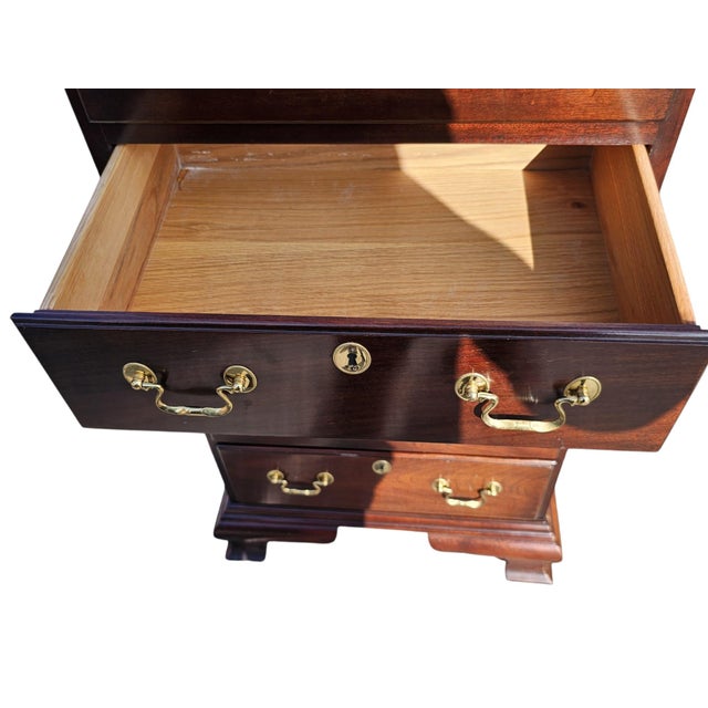 Wood Vintage Council Chippendale-Style 7-Drawer Tallboy / Semainier / Lingerie Chest For Sale - Image 7 of 11