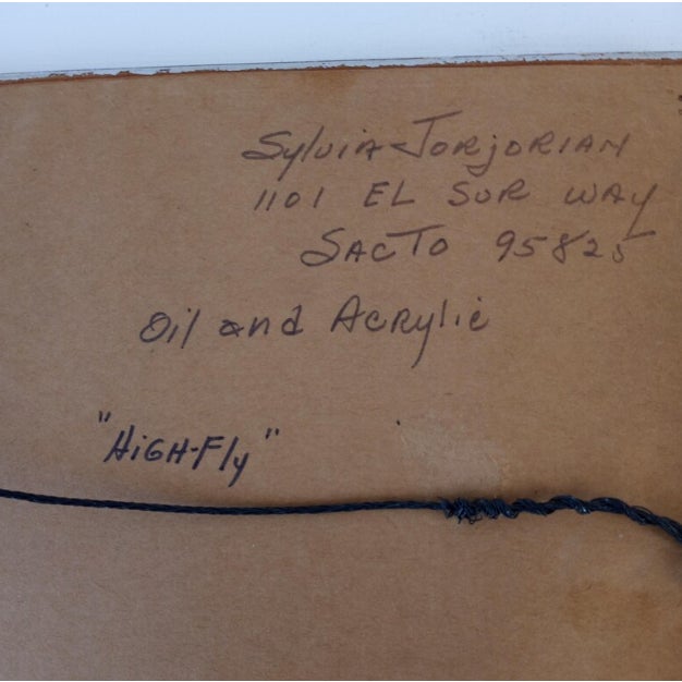 Mid-Century Modern Abstract Expressionist Painting "High-Fly" by Sylvia Jorjorian For Sale - Image 12 of 13