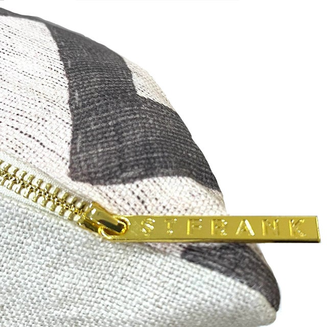 Grey Kuba Cloth Pattern Pillow- Down Filled For Sale - Image 6 of 8