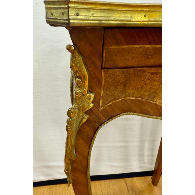 Pair of Antique Louis XV Kingwood and Gilt Bronze End Tables For Sale - Image 9 of 12