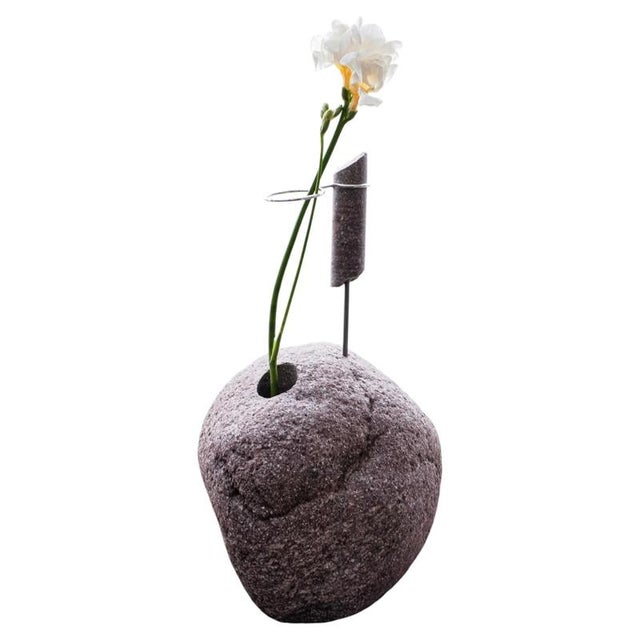 Not Yet Made - Made To Order The Sitter Purple Granite Found Flower Vessel by Studio Do For Sale - Image 5 of 5