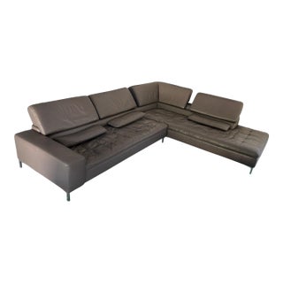 Scan Design Lella Leather Motion Sectional With Adjustable Seats and Backs For Sale