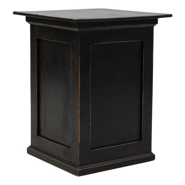1900s French Black Patinated Wood Pedestal For Sale