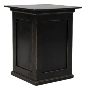 1900s French Black Patinated Wood Pedestal
