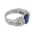 Vintage Sapphire Diamond 18k White Gold Ring, Size 7.25 For Sale - Image 4 of 6