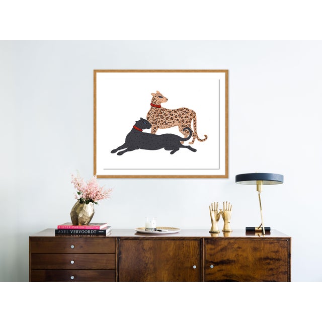 Contemporary Dolly & Jean by Willa Heart in Gold Framed Paper, Medium Art Print For Sale - Image 3 of 4