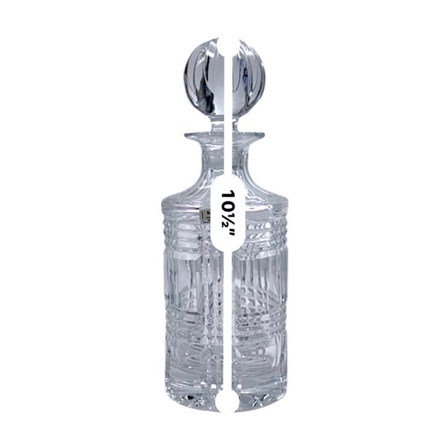 Late 20th Century Ralph Lauren Glen Plaid Crystal Decanter With Stopper Made in Poland For Sale - Image 11 of 13