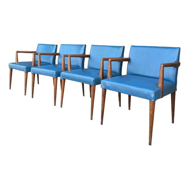 Mid-Century Modern Set of 4 Stow & Davis Arm Chairs Gibbings Style For Sale