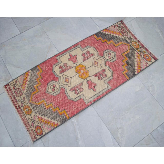 Hand Knotted Door Mat, Entryway Rug, Bath Mat, Kitchen Decor, Small Rug, Turkish Rug - 1′7″ × 3′6″ For Sale - Image 13 of 13