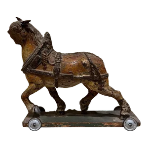 1900s Antique Terracotta Horse San Luis Potosí Mexico