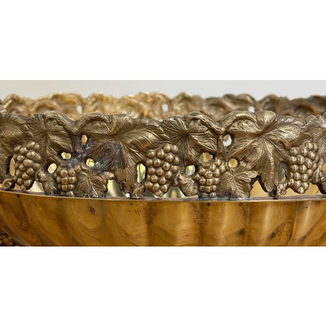 Vintage Brass Grape Motif Handled Compote For Sale In Kansas City - Image 6 of 11
