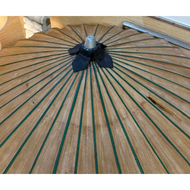 Mid 20th Century Mid Century Modern Bamboo Floor Lamp With a Fab Rice Paper Umbrella Shade For Sale In New York - Image 6 of 11