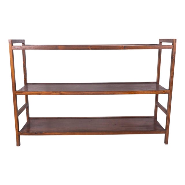 Vintage Wooden Three-Shelf Bookcase, 1960s For Sale
