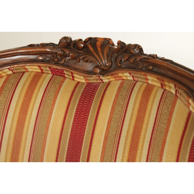 Antique Rococo Style Carved Wood Wingback Armchair For Sale - Image 12 of 13