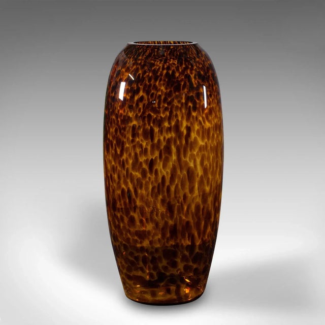 Italian 1970s Modern Tall Vintage Amber Vase, Italian, Art Glass, Flower Sleeve, Decorative For Sale - Image 3 of 9