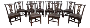 Very Fine Set of Ten 18th Century Irish Chippendale Mahogany Dining Chairs