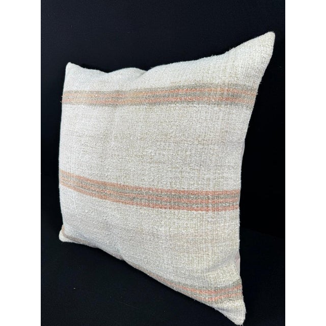 Turkish Hemp Pillow Cushion Natural Beige Rust Pillow Cushion Cover 24x24 #30344 Enhance your home decor with our Kilim...